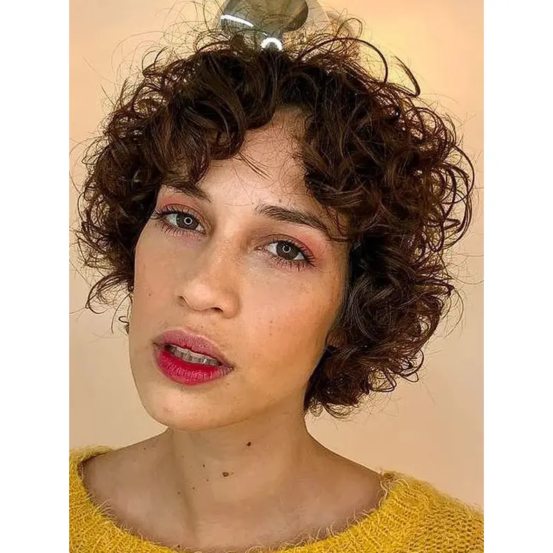 100 Human Hair Short Wigs Layered 6" Lace Front Wigs