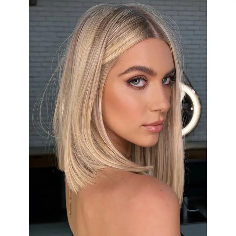 Best Mid Length Wigs Straight Synthetic Wigs Lace Front Bobs Wigs