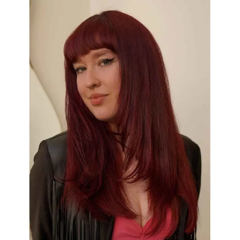 Long Hair Wigs Lace Front Layered Wigs Synthetic Straight Wigs