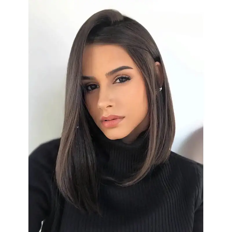 Wigs Shoulder Length Lace Front Bobs Wigs Synthetic Straight Wigs