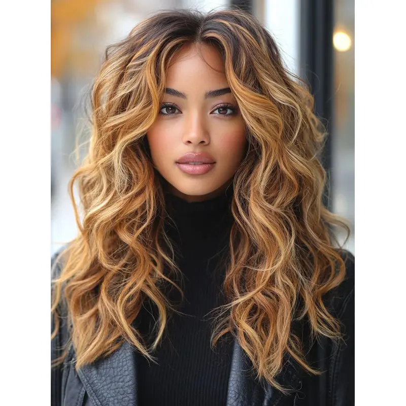 African American Wigs For Seniors Synthetic 20" Layered Wigs