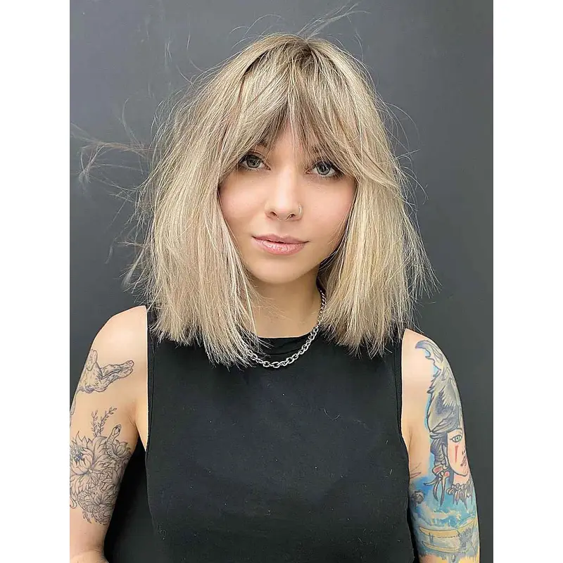 Best Mid Length Wigs Straight Bobs Wigs Synthetic Lace Front Wigs