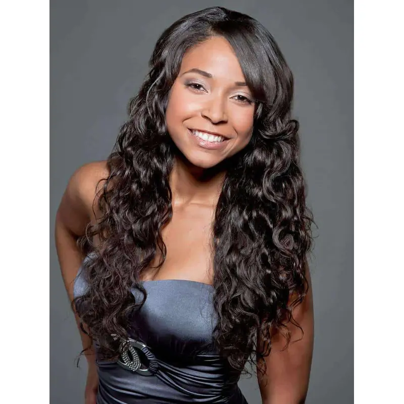 African American Curly Wigs Lace Front Black Wigs Layered Synthetic Wigs