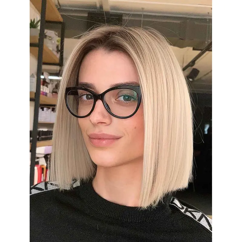 Bob Wigs Straight Lace Front Wigs Shoulder Length Synthetic Wigs