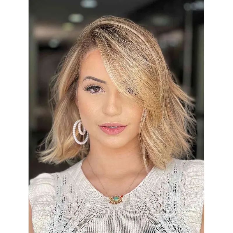 Medium Length Layered Wigs Straight Wigs Synthetic Lace Front Wigs
