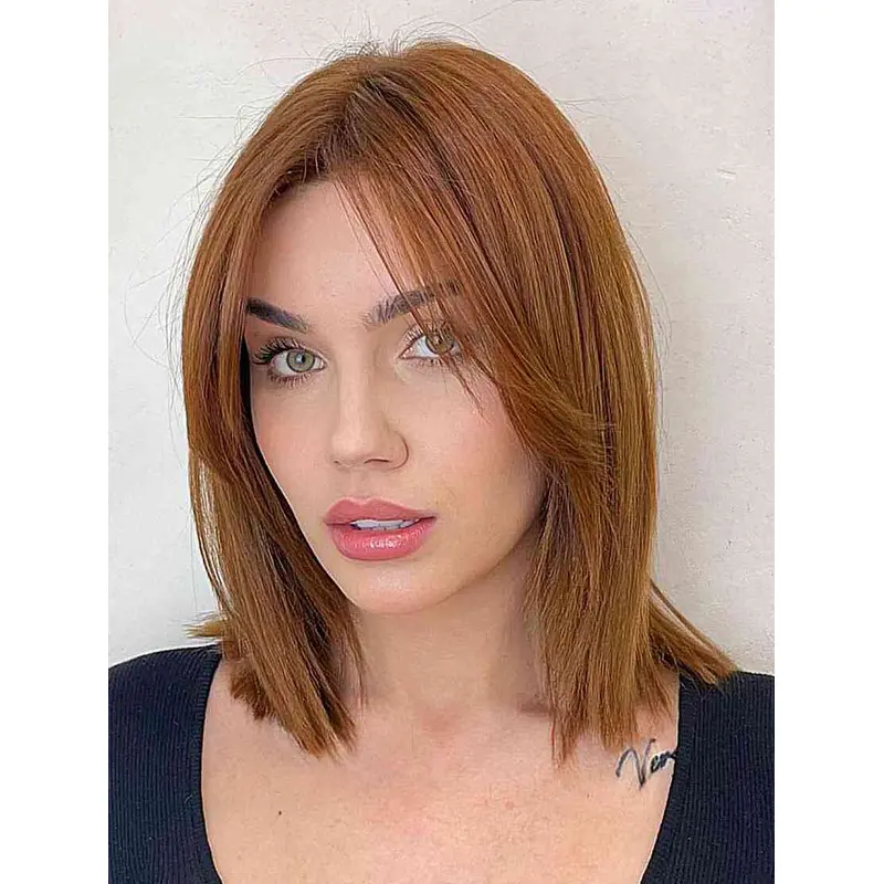 Wigs Medium Length Straight Bobs Wigs Synthetic Lace Front Wigs