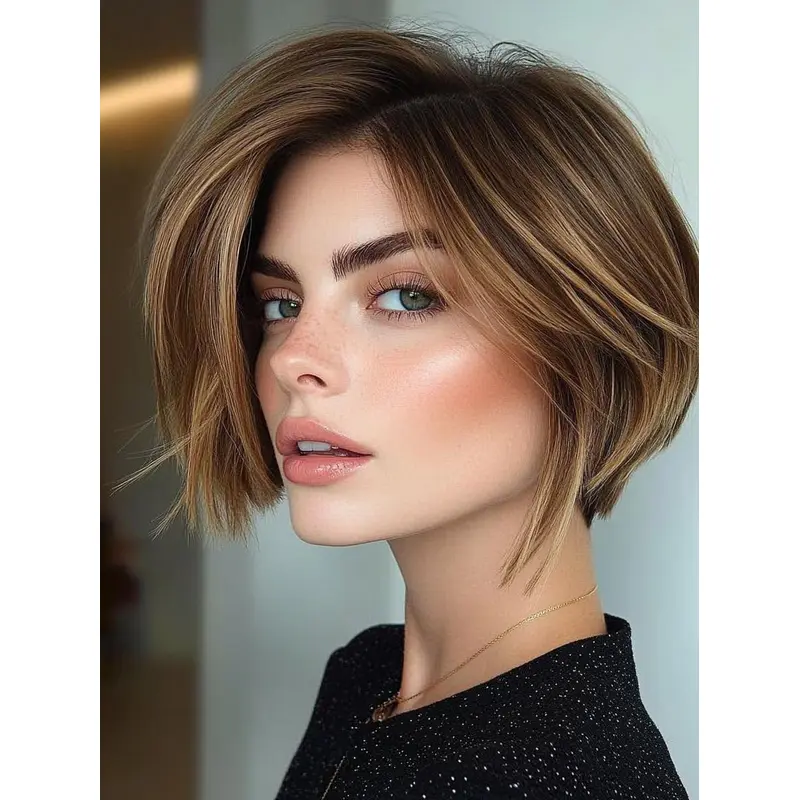 Wig Short Hair Monofilament Bobs Synthetic 8" Ombre/2 Tone Wigs
