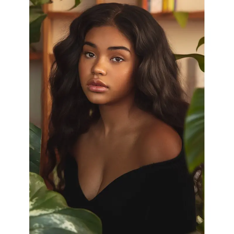 Human Hair Wigs For African Americans Layered 20" Black Wigs