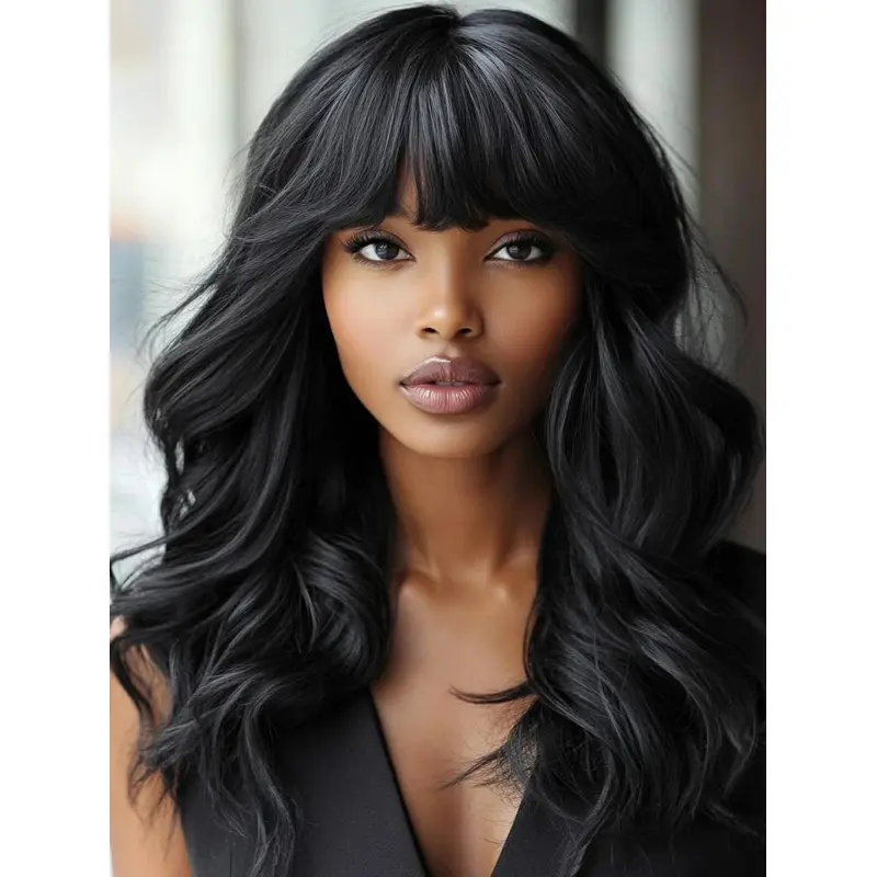 Black African American Wigs Layered Monofilament Long Wigs