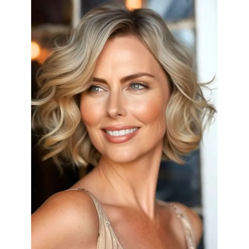 Short Blonde Bob Wig 10" Human Hair Lace Front Wigs