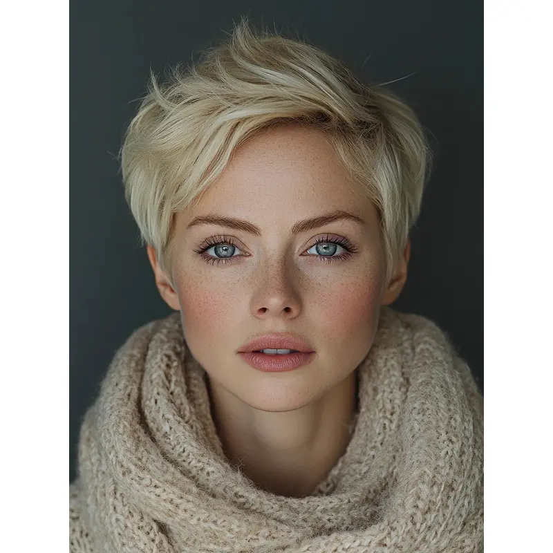 Short Human Hair Wigs Platinum Blonde Boycuts Straight Monofilament 6" Wigs