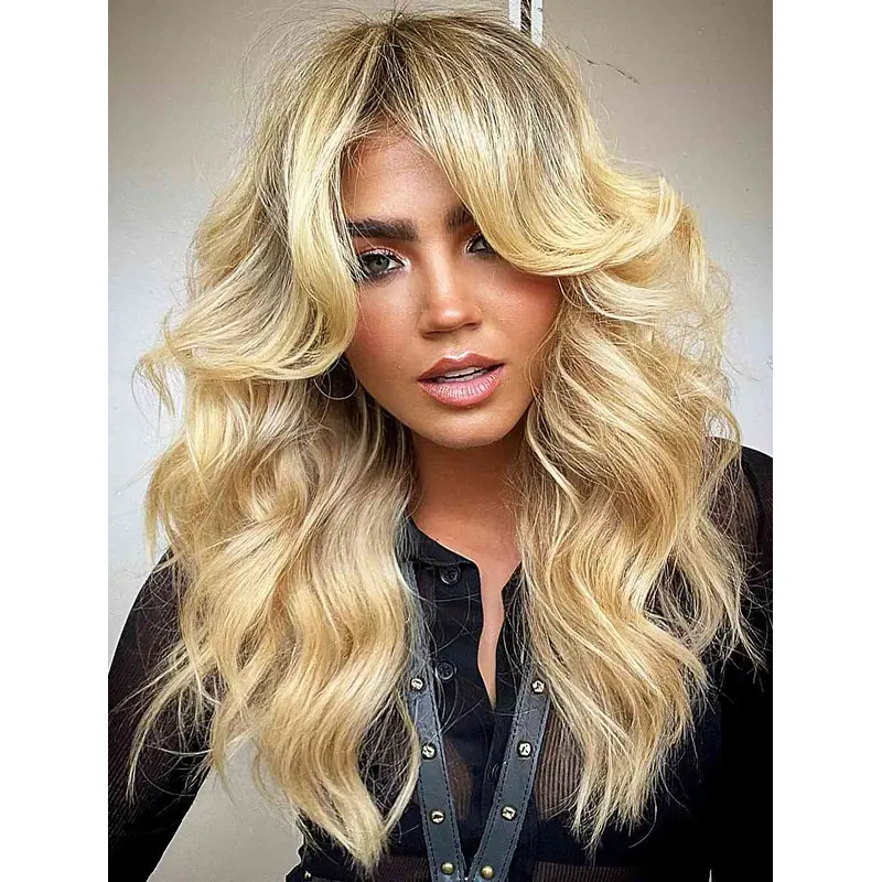 Long Hair Wig Lace Front Layered Wigs Synthetic Wavy Wigs