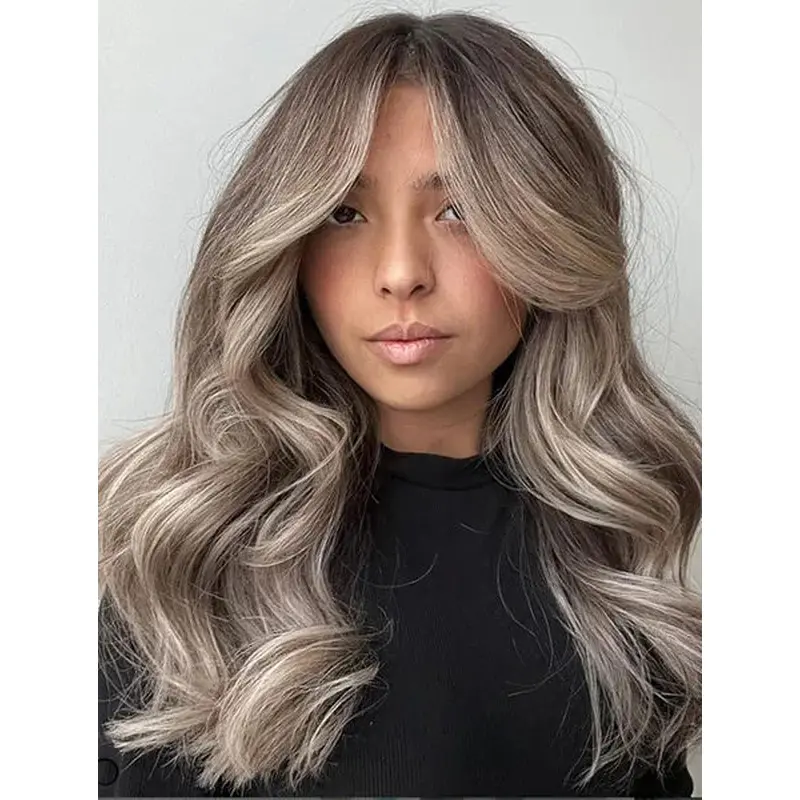 Long Layered Wigs Wavy Synthetic Blonde Wigs Long Balayage Wigs