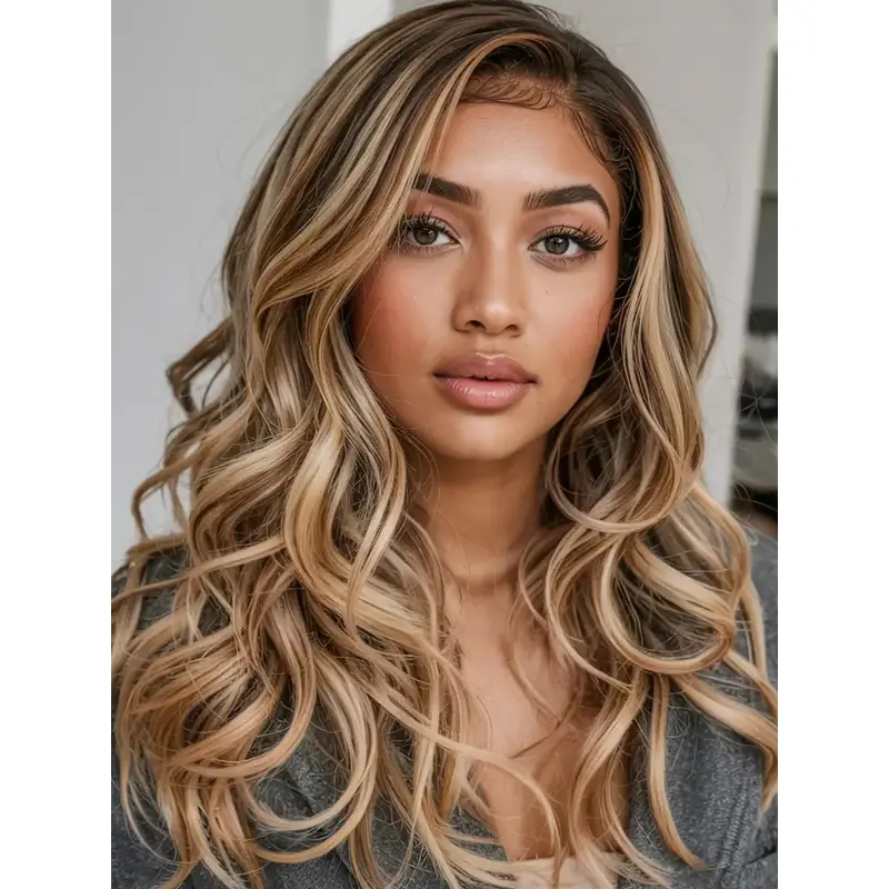 Lace Front Wigs For African American 20" Long Wavy Wigs