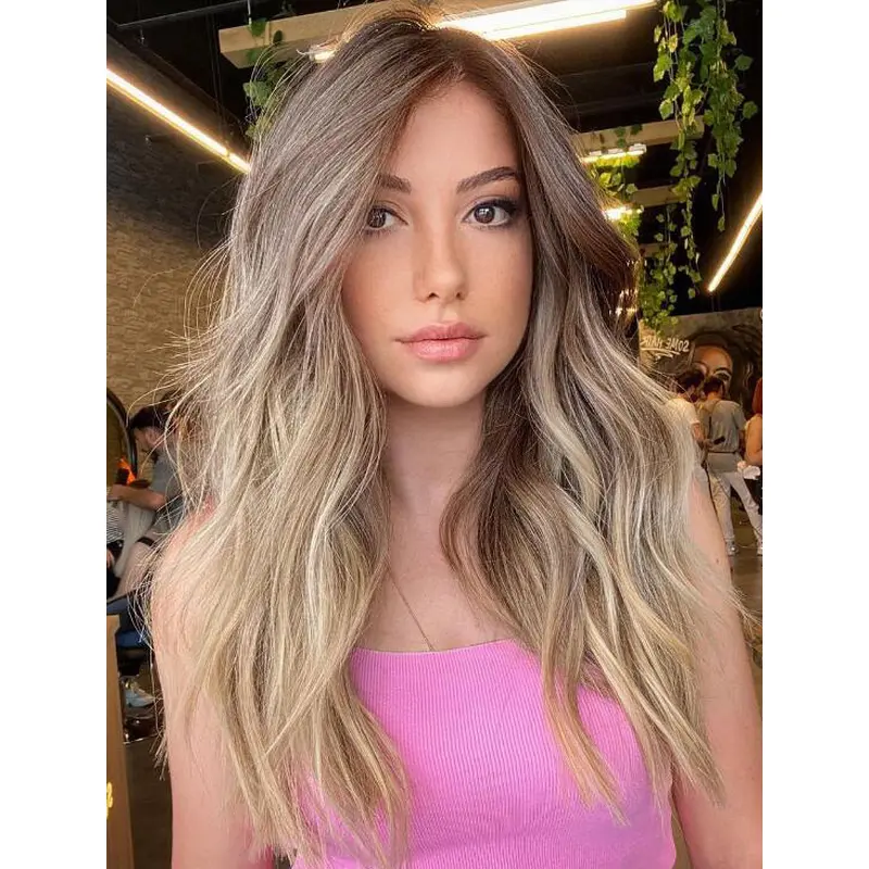 Long Hair Wigs For Women Lace Front Wavy Blonde Wigs Synthetic Wigs For Sale