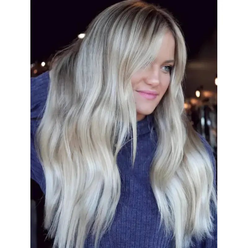 Long Hair Wigs For Women Platinum Blonde Synthetic Wig Wavy Long Front Layers Wigs