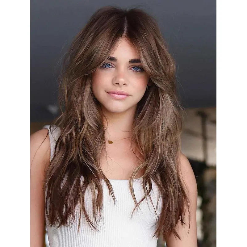 Wigs For Women Lace Front Layered Wigs Synthetic Long Wigs