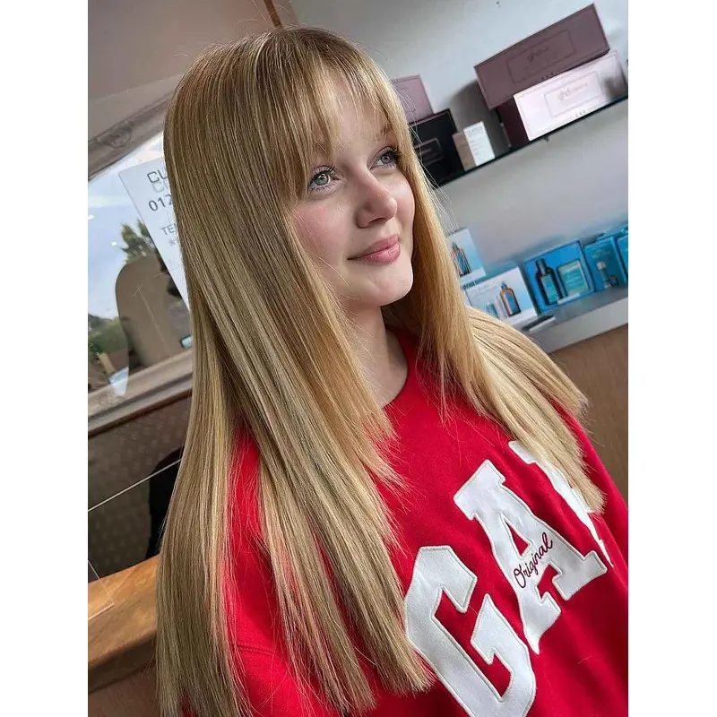 Long Wigs With Bangs Straight Synthetic Wigs Lace Front Wigs