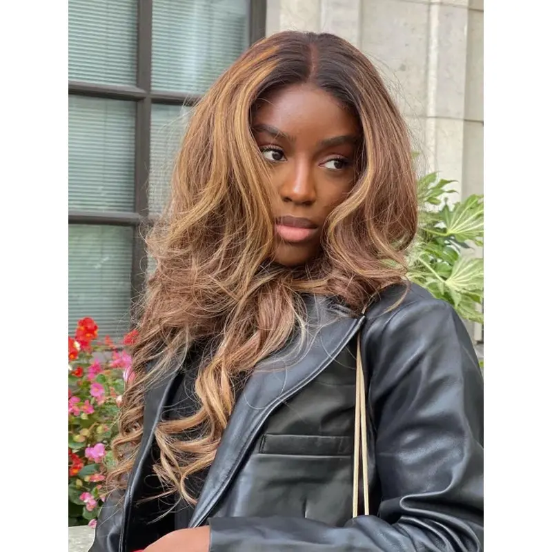 Wigs For Black Women Without Bangs Long Wigs Wavy Lace Front Synthetic Wigs