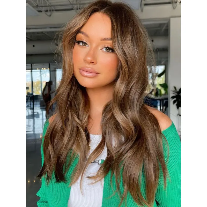 Lace Front 18" Synthetic Without Bangs Long Hair Wigs