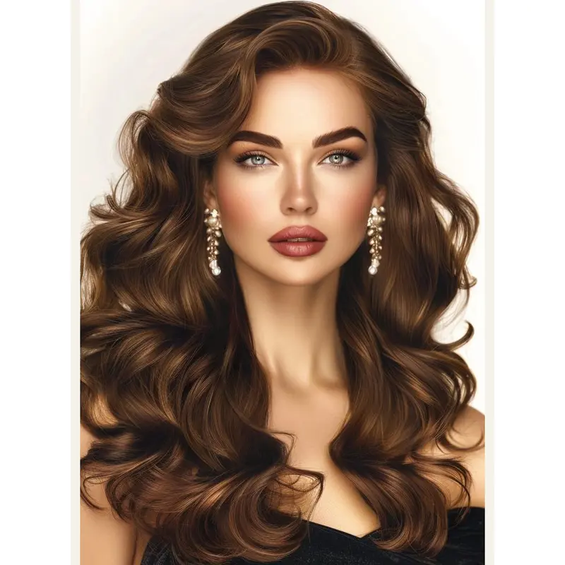 Long Brown Wigs 20" Lace Front Layered Wigs