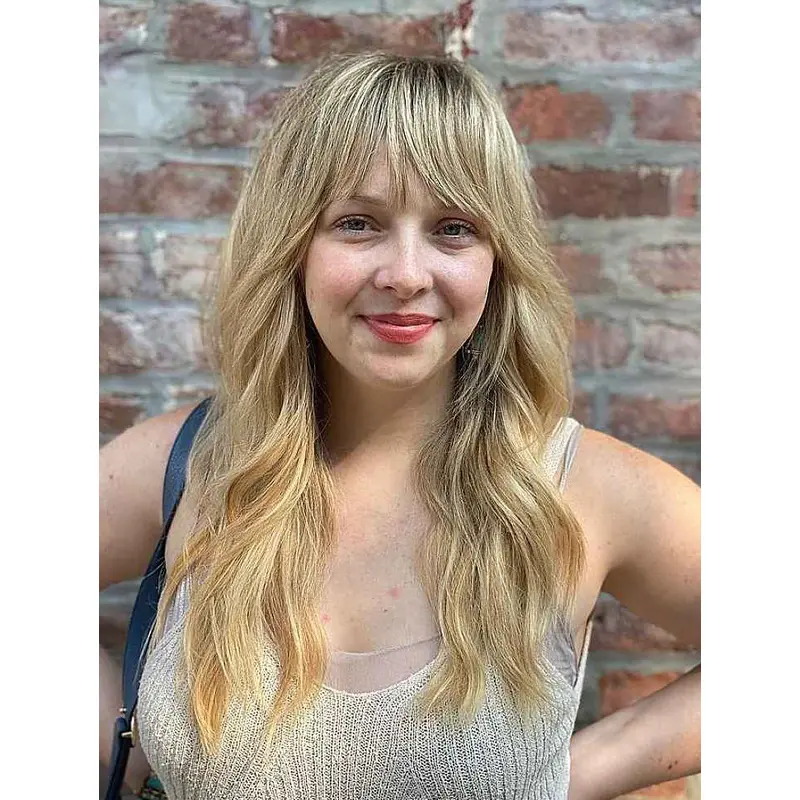 Long Hair Wigs For Women With Bangs Lace Front Wigs Synthetic Wigs