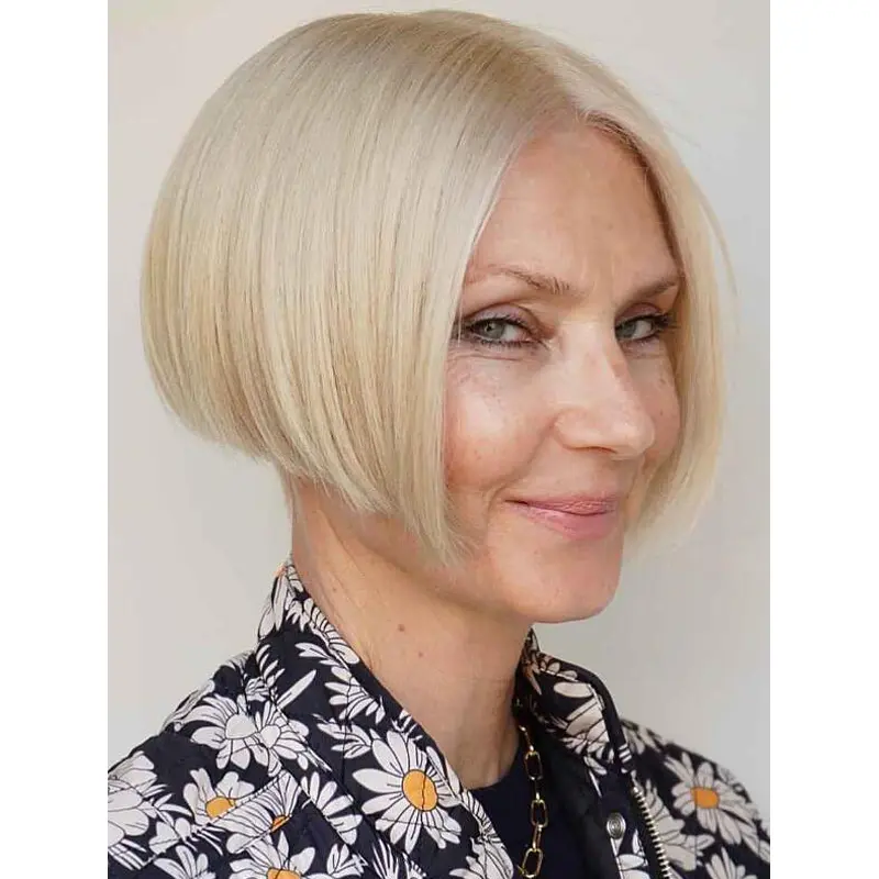 Short Bob Wigs Straight Style Lace Wig Synthetic Blonde Short Hair Wigs
