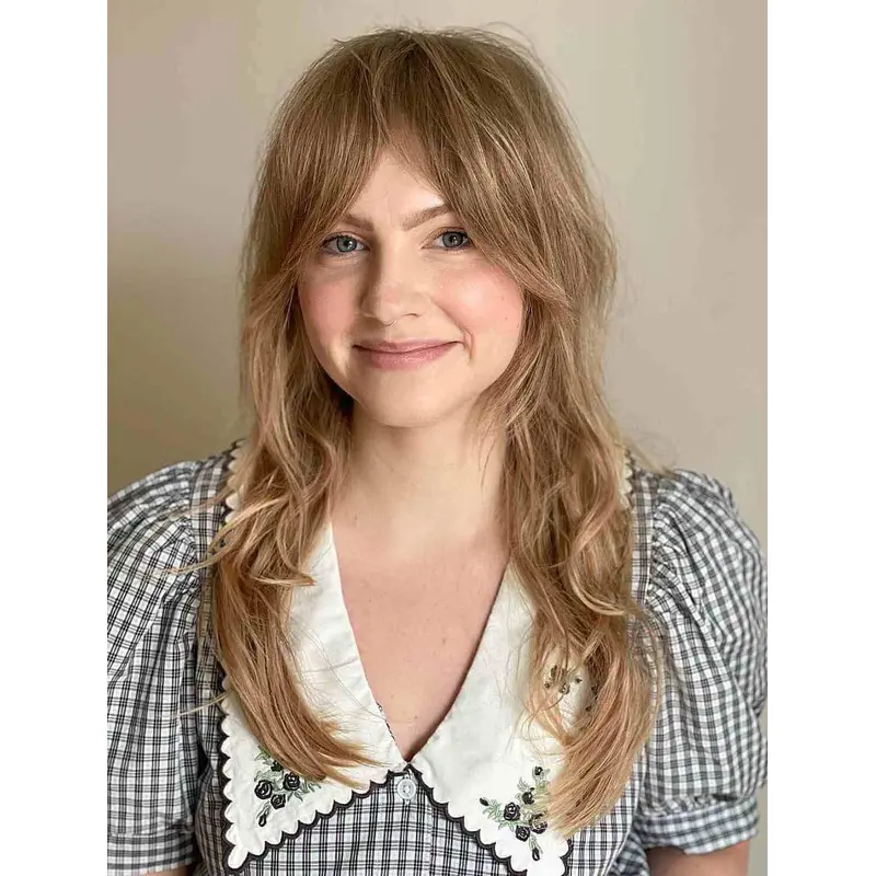 Long Wigs With Bangs Perfect Lace Wigs Wavy Blonde Long Hair Wig