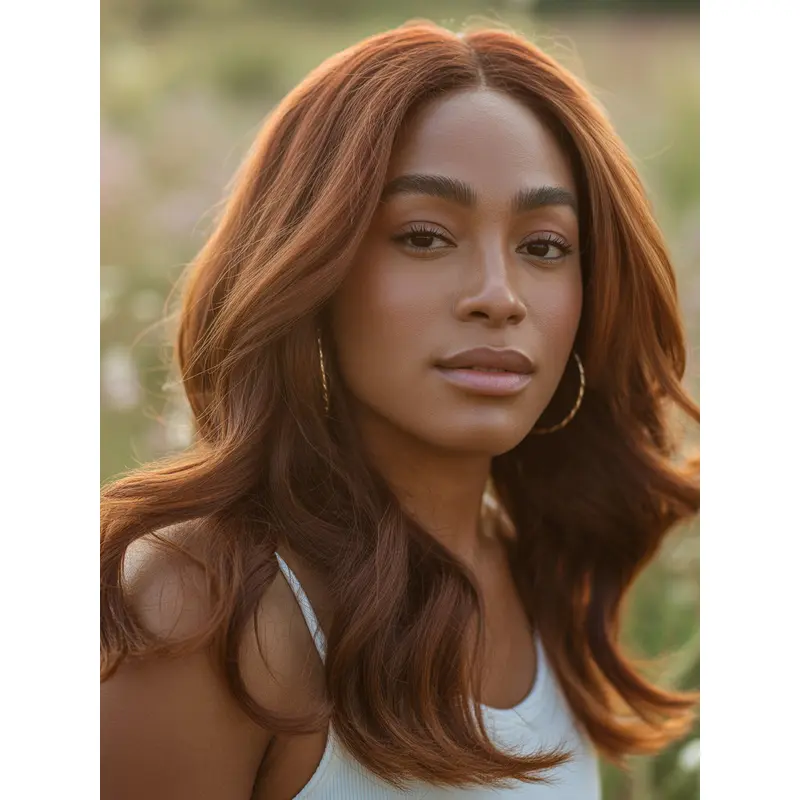 Synthetic Wigs African American Layered Monofilament Long Wigs