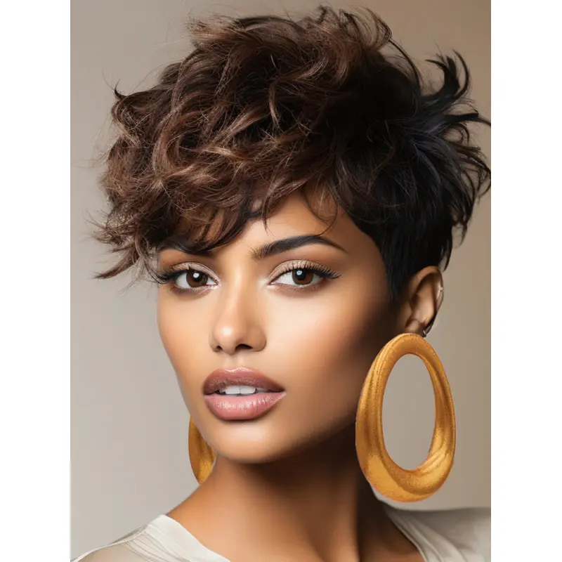 African American Wigs For Sale Synthetic 6" Short Curly Wigs
