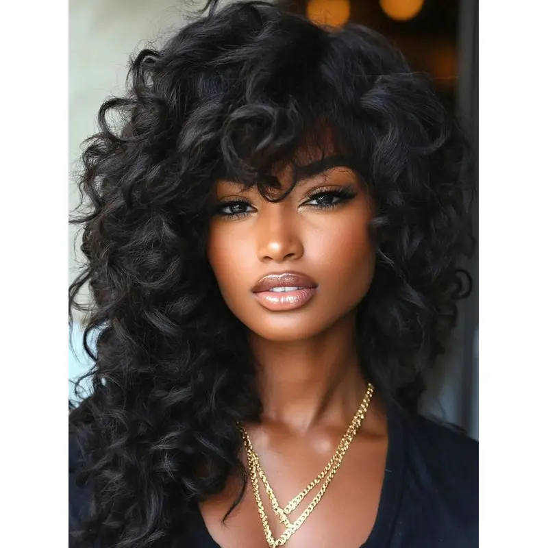 Black Wigs African American Layered Lace Front Long Wigs