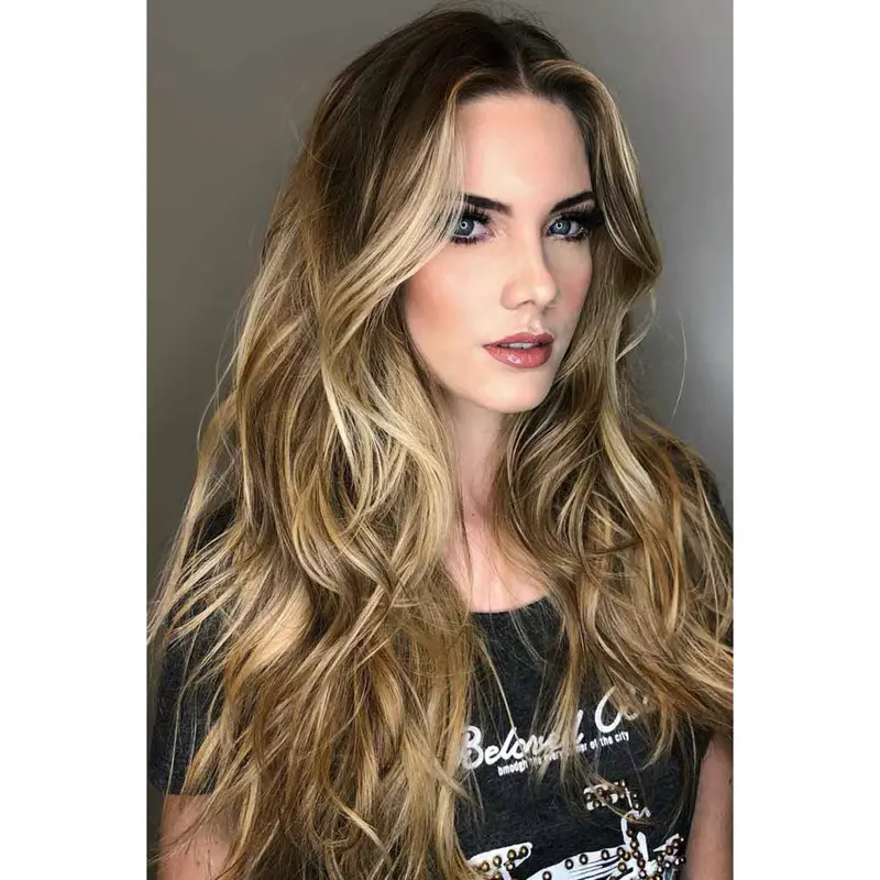 Long Blonde Wigs Beautiful Synthetic Wavy Wig Long Layered Wigs