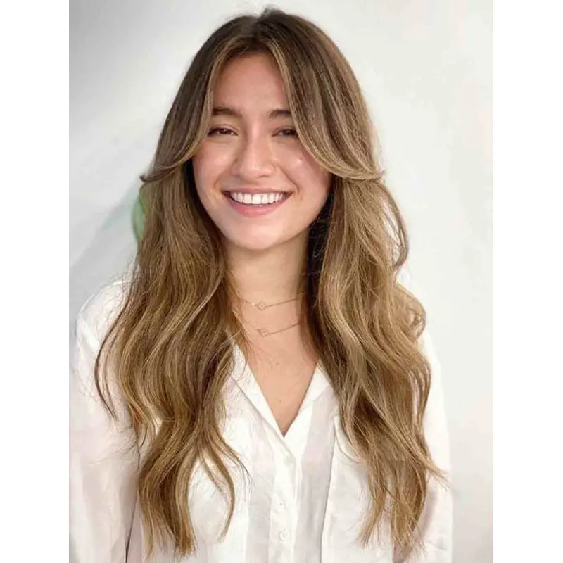 Long Blonde Wigs High Quality Synthetic Wig Lace Wavy Long Layered Wigs
