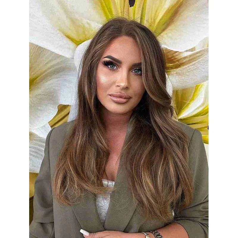 Long Wigs For Sale Without Bangs Synthetic Lace Side Part Wigs Long Brown Wigs