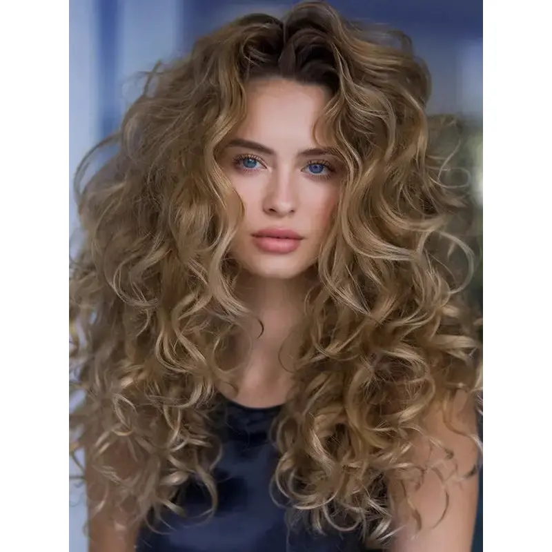 Blonde Long Wig 20" Lace Front Without Bangs Wigs