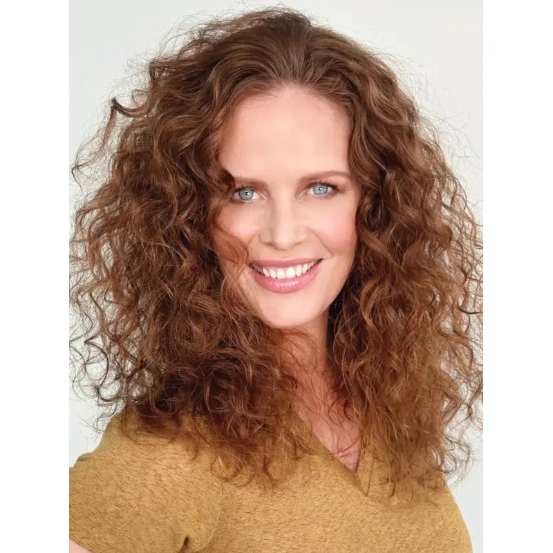 Long Curly Human Hair Wigs 16" Monofilament Layered Wigs