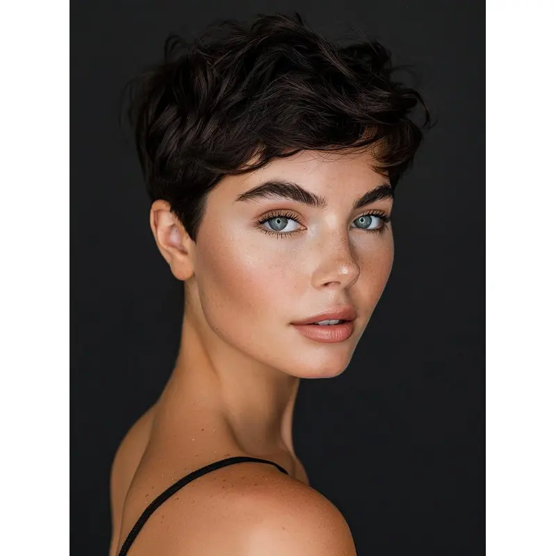 Black Wigs Short Lace Front Straight 6" Boycuts Synthetic Wigs