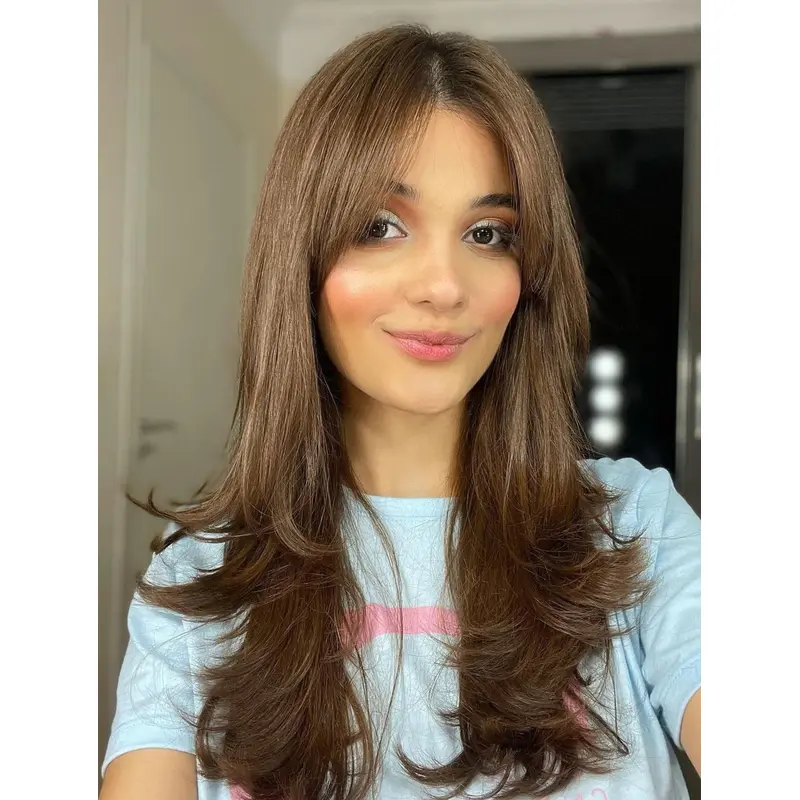 Long Hair Wig Lace Front Layered Wigs Synthetic Wavy Wigs