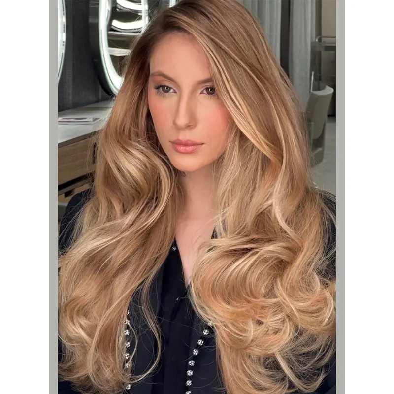 Long Blonde Hair Wig Wavy Layered 24" Lace Front Wigs
