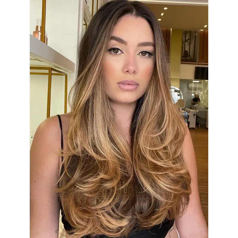 Long Wigs For Women 24" Monofilament Layered Wigs