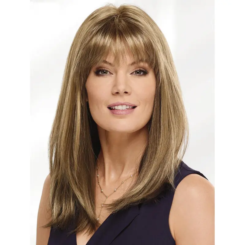 Synthetic With Bangs Straight Capless Comfortable Long Wig