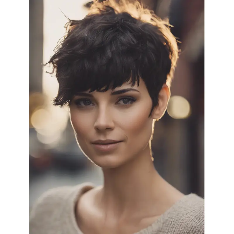 Black Short Wigs Synthetic Boycuts Straight 6" Lace Front Wigs