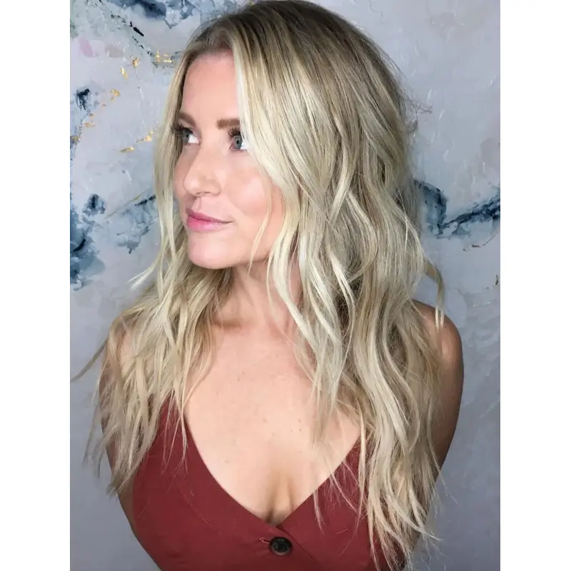 Long Blonde Wig Synthetic Wavy Without Bangs Wig Lace Wigs Long Hair
