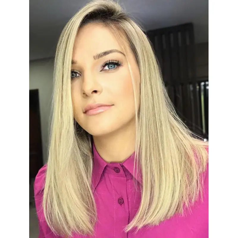 Long Blonde Wig Without Bangs Lace Front Wigs Human Hair Straight Long Wigs