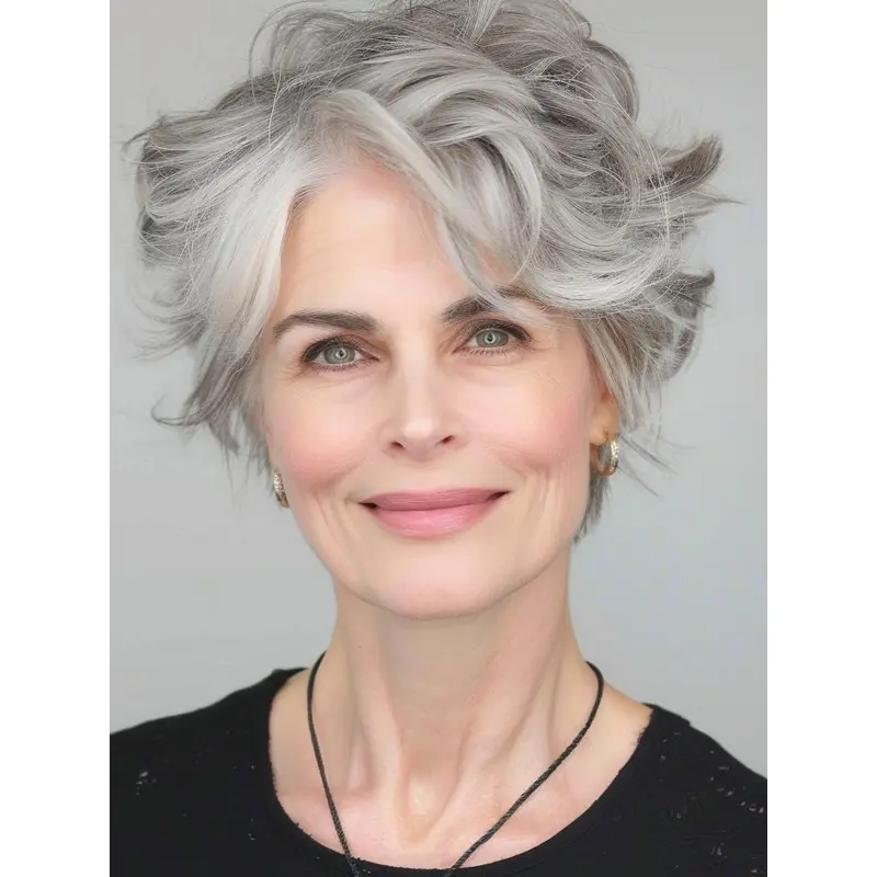 Short Grey Wigs For Sale 6" Lace Front Wigs