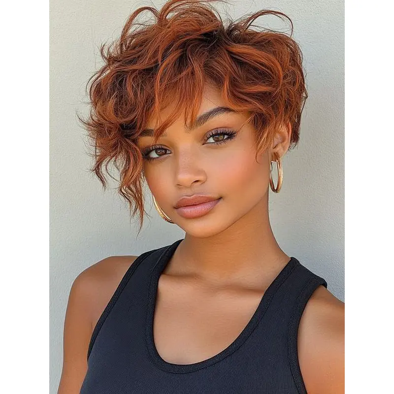 Short Wigs African American 6" Wavy Synthetic Wigs