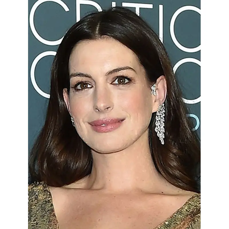 Wavy Black to Brown Lace Front Long Without Bangs Anne Hathaway Wigs