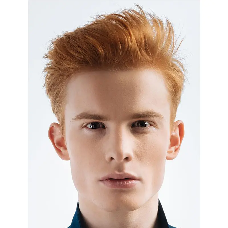Copper Synthetic Capless Straight Short Wild Tousled Men Wigs