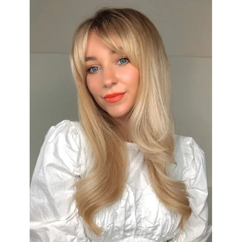 Long Wigs Lace Front Wavy Wigs Without Bangs Synthetic Wigs