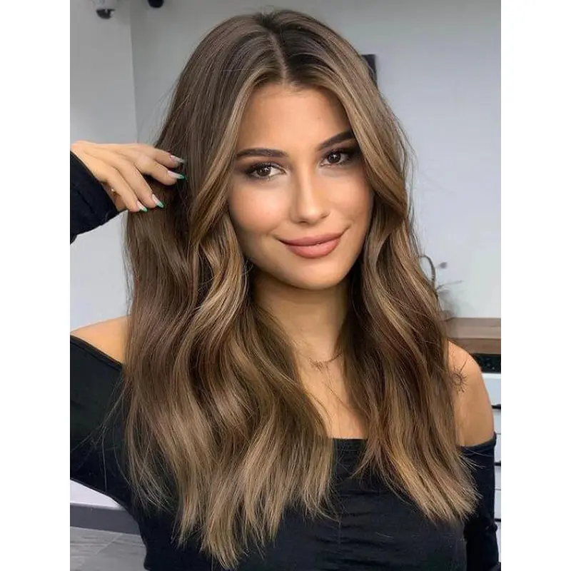 Wigs Long Hair Wavy Brown Without Bangs Wigs Designed Best Lace Wigs